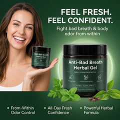 ELVERA parsley-chlorophyll gel tube highlights natural breath-support formula.