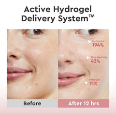 Elvira Bio-Collagen Real Deep Mask hydrogel sheet during absorption on skin