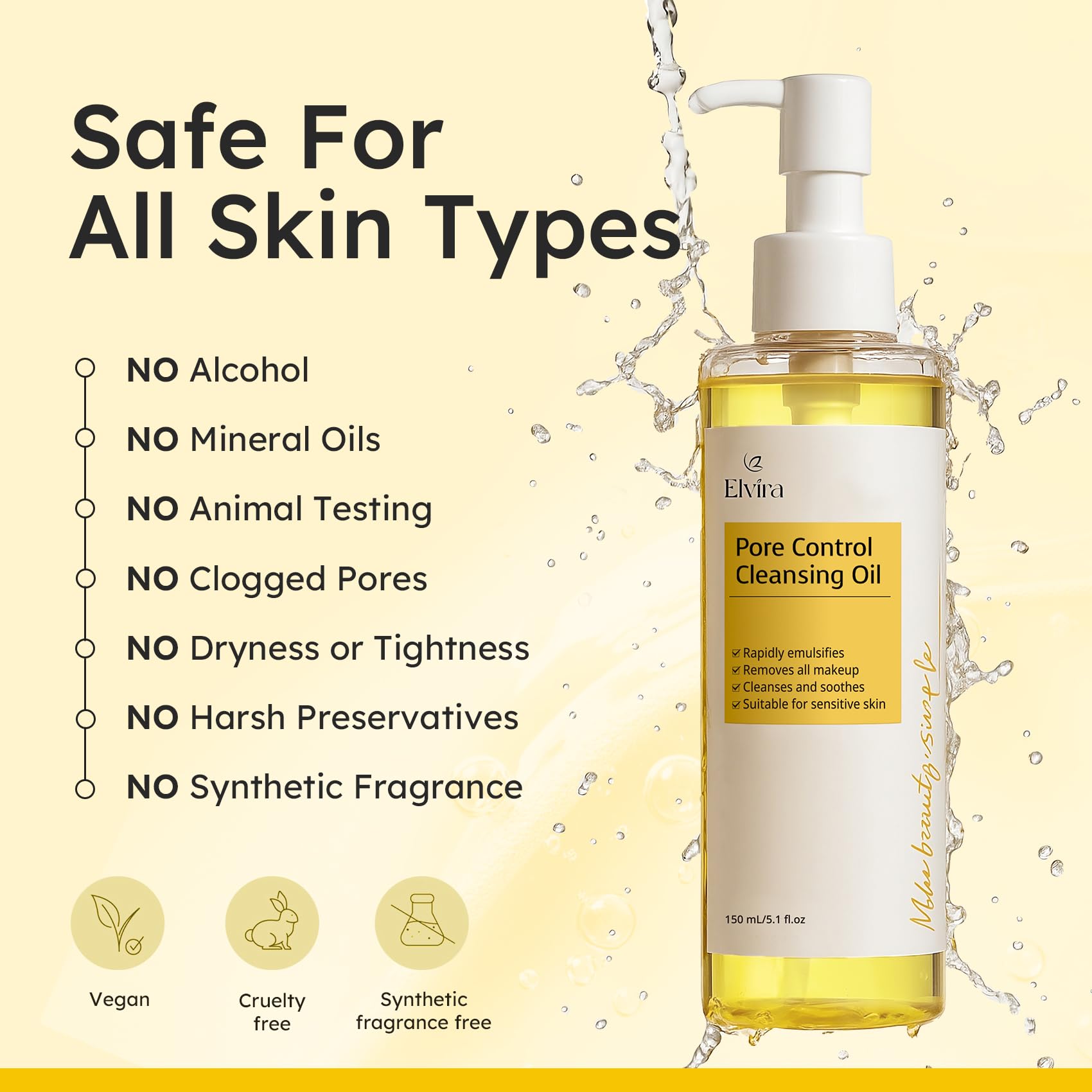 Elvira Pure Cleansing Oil safe for eyes during use