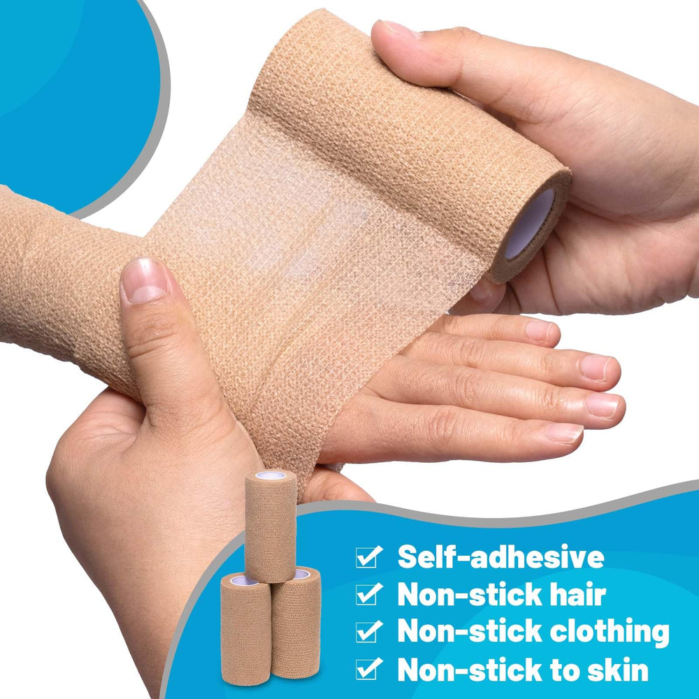 Elastic, breathable Elzrghs bandage wrap material for comfortable wraps during activity.