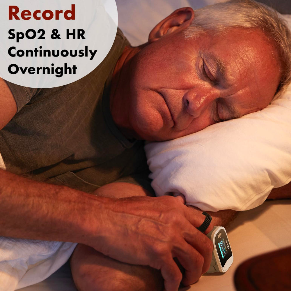 EMAY Sleep Oxygen Monitor large LCD view for quick night readings.