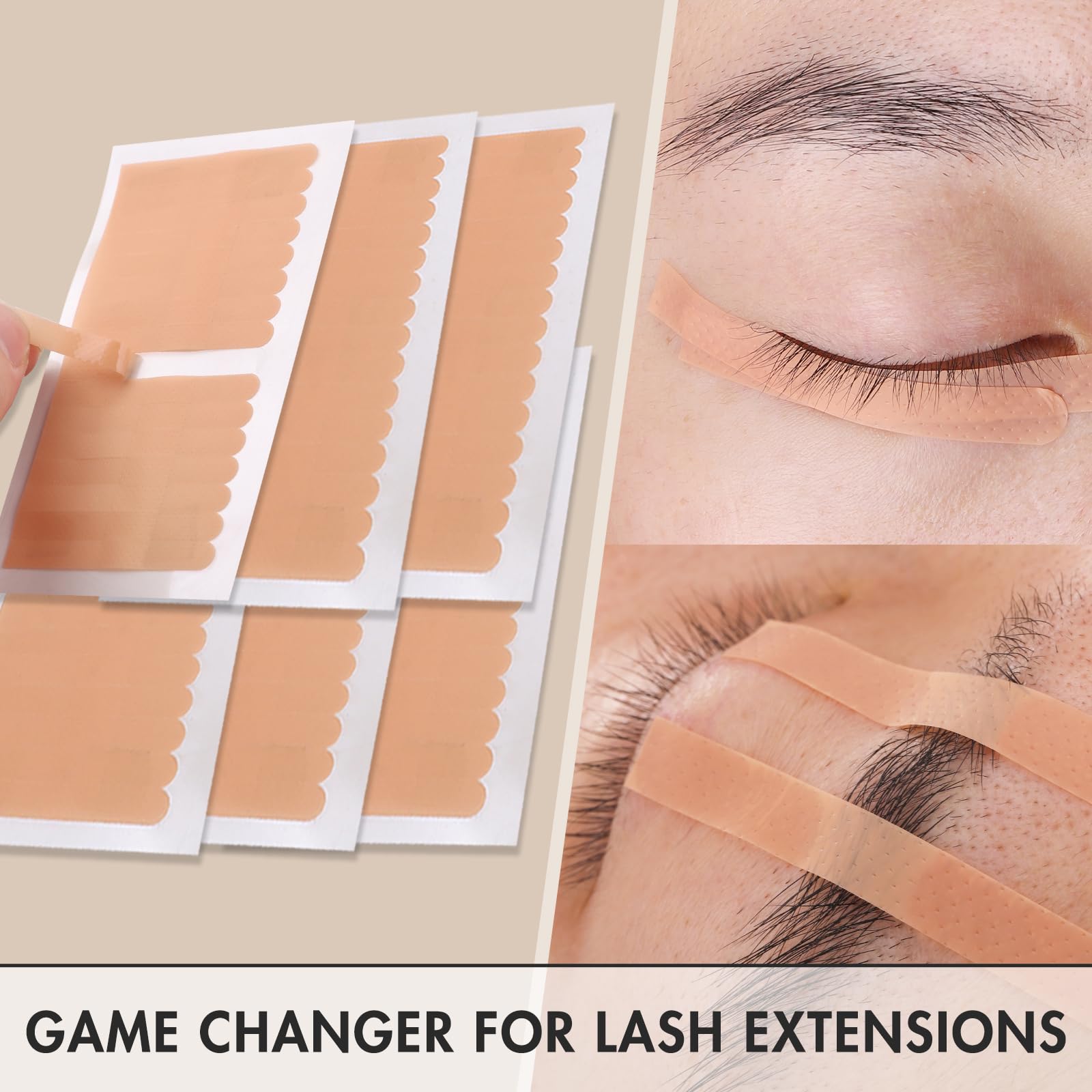 Embagol tape features a glue-free center to protect eyelids during placement.