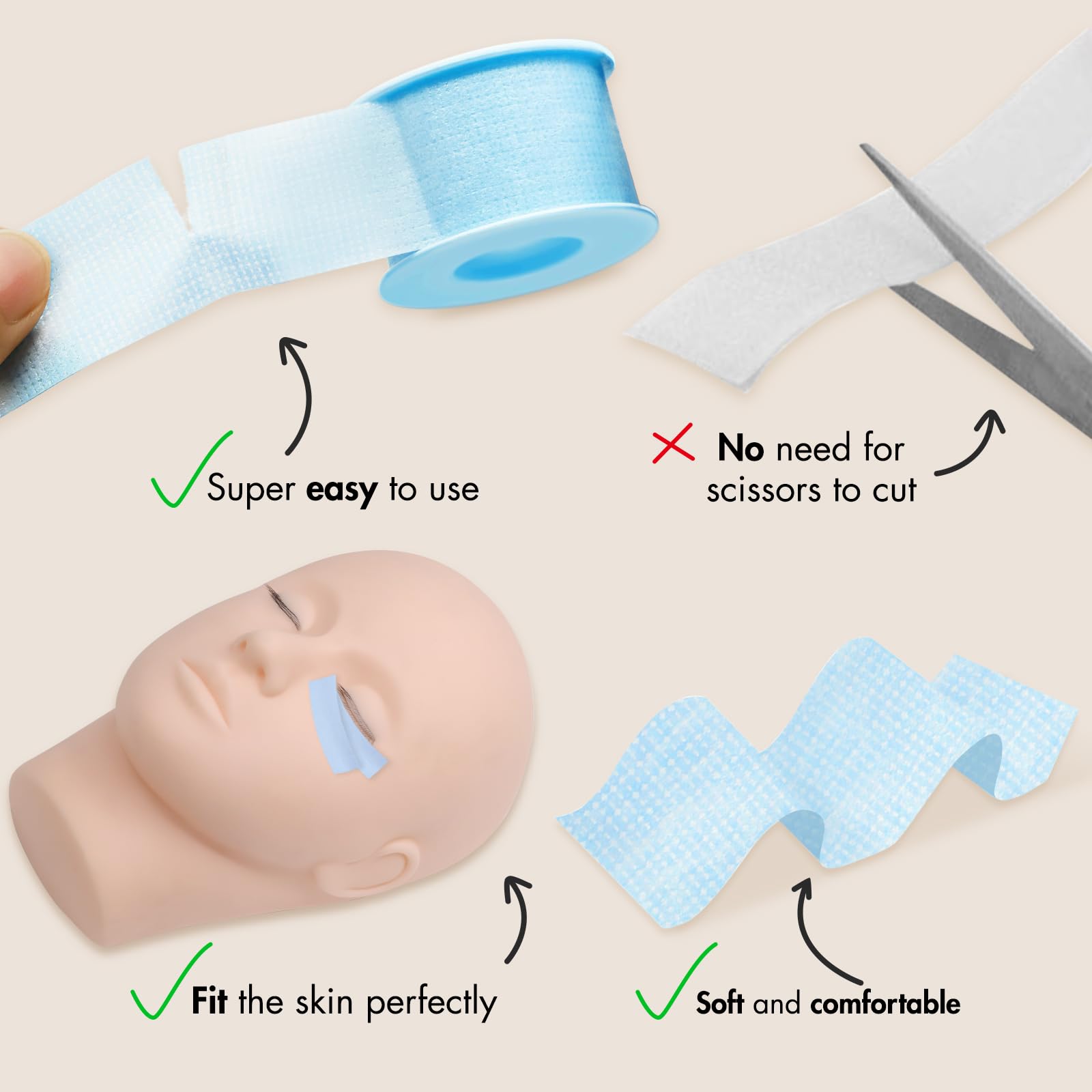 Embagol waterproof oil-resistant tape resists moisture during lashes.