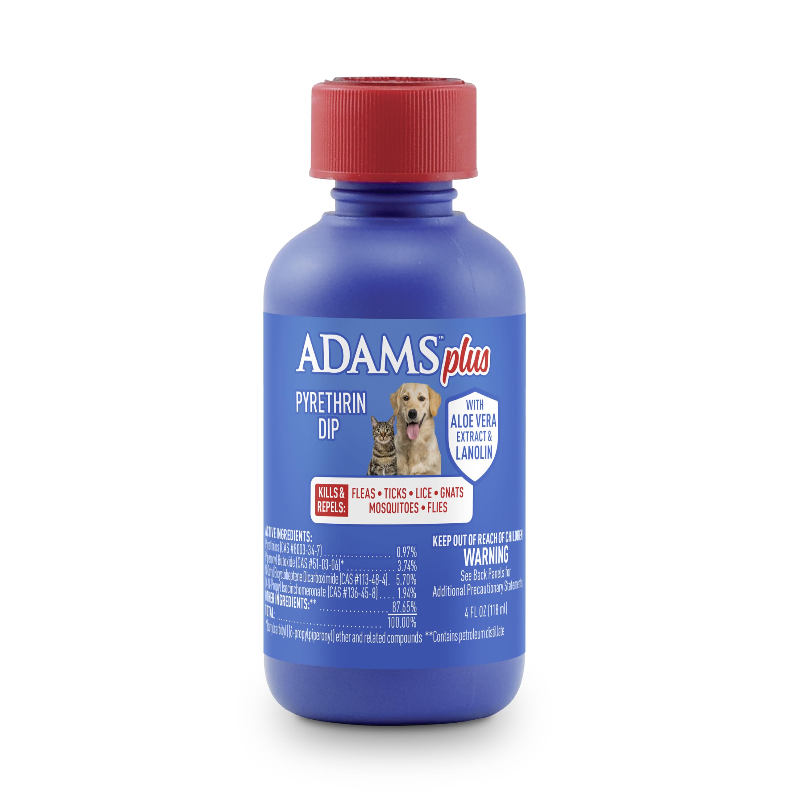 Emballage ADAMS Plus Pyrethrin Dip prêt au traitement antiparasitaire
