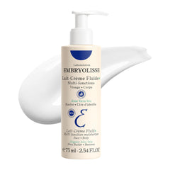 Embryolisse Lait Crème Fluid bottle pours smoothly for quick hydration on face and body
