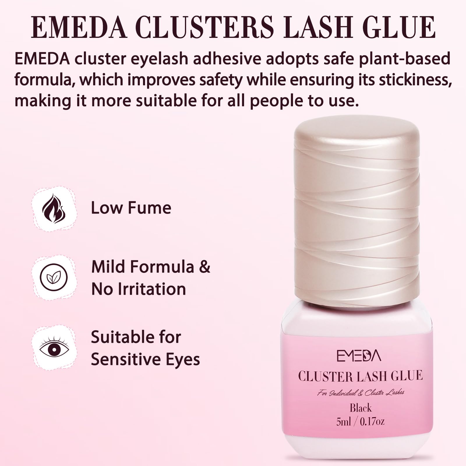 EMEDA lash glue applicator tip enables easy attachment and controlled placement.