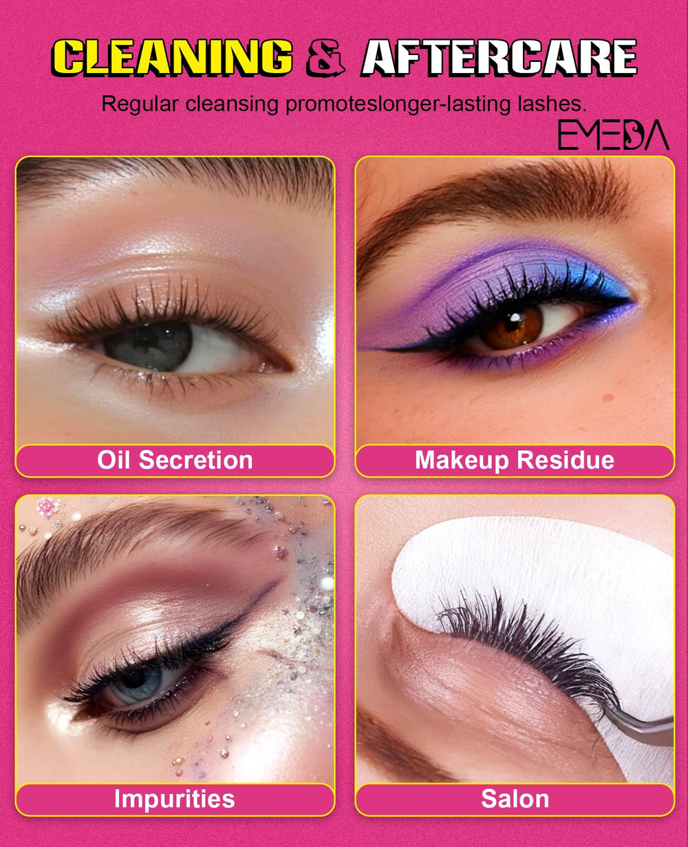 EMEDA extensions adhesive residues removal demo illustrates potential lash life preservation.