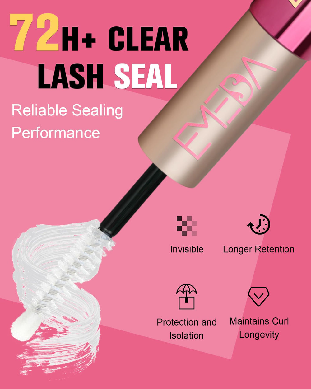 EMEDA Lash Bond & Seal layer being applied to a cluster lash.