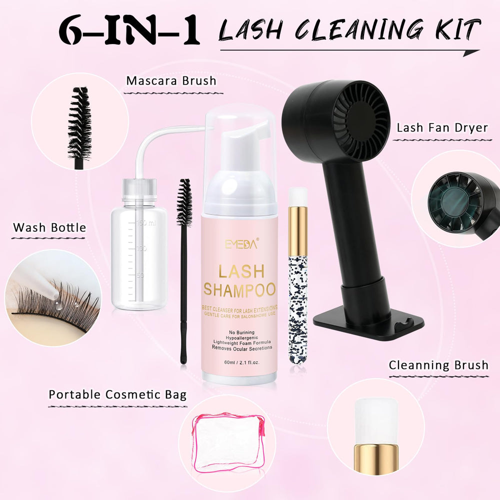 EMEDA lash shampoo 60ml bottle for gentle, safe cleansing
