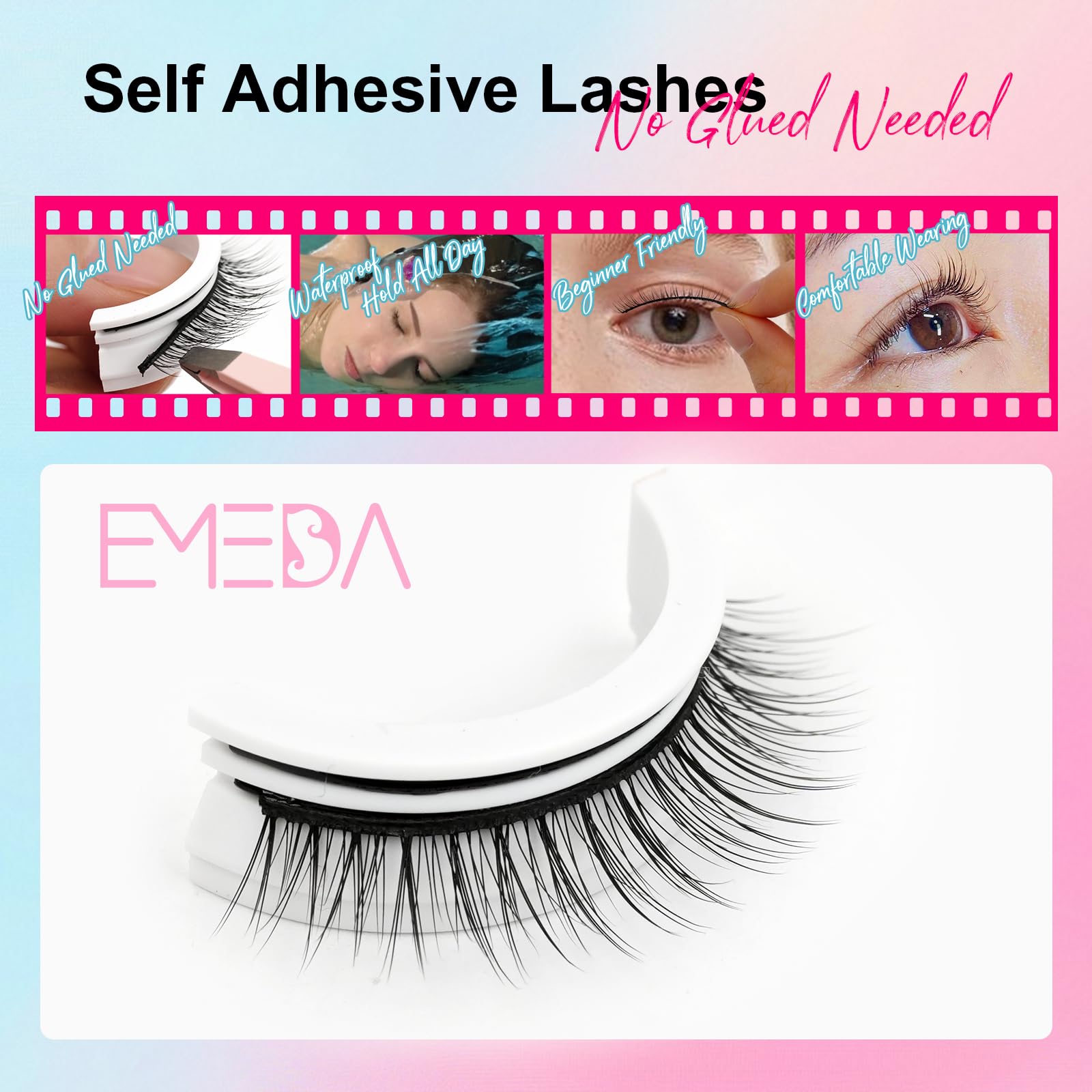 Applicator included with EMEDA lashes for precise press-on placement