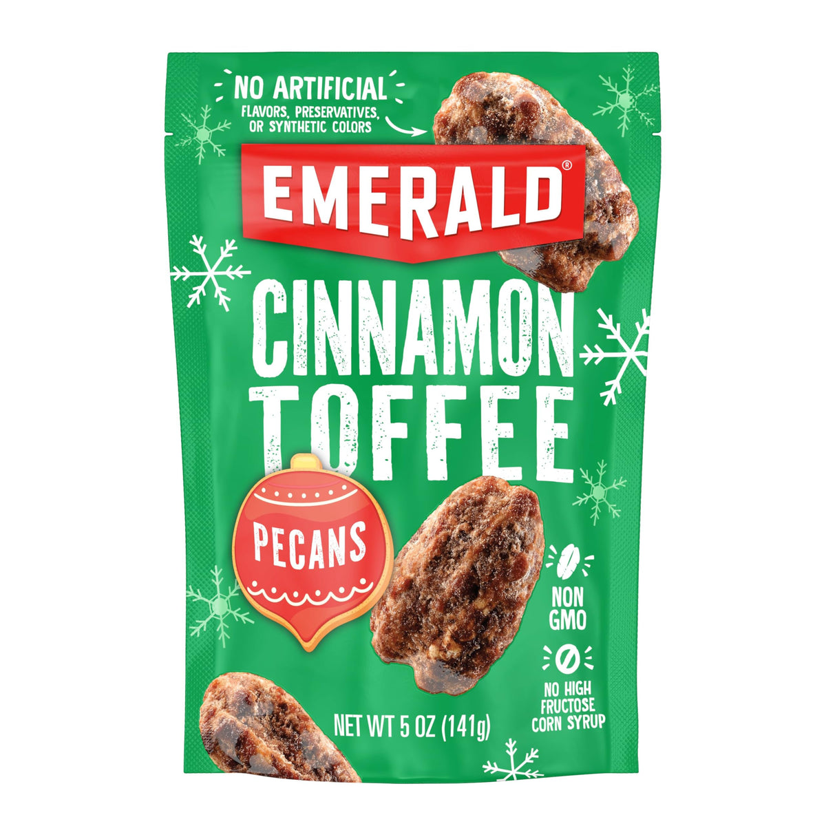 Emerald Cinnamon Toffee Pecans in resealable bag ready for busy days