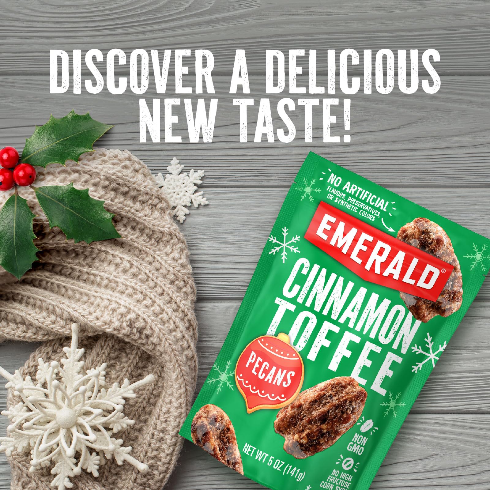 Emerald Cinnamon Toffee Pecans on-the-go pack, convenient snack option