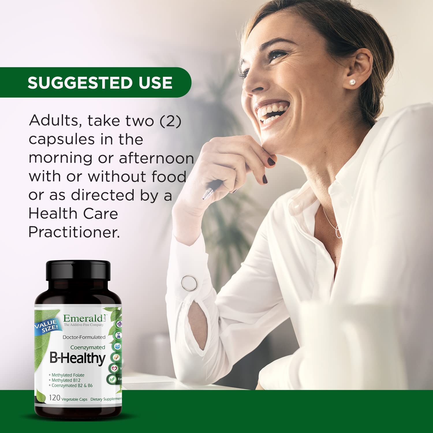 Emerald Labs B-Healthy methylated folate close-up