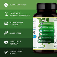 Emerald Labs Men’s 45+ bottle in carton, illustrating easy daily intake.