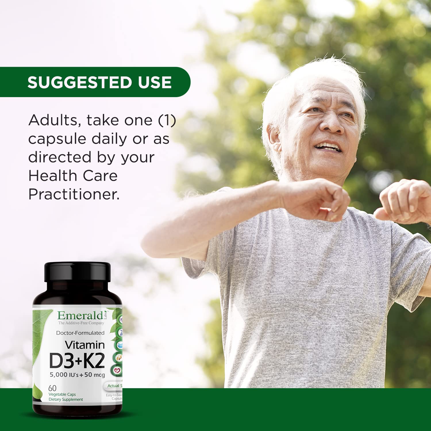 Emerald Labs vegetarian capsules, gluten-free and additive-free