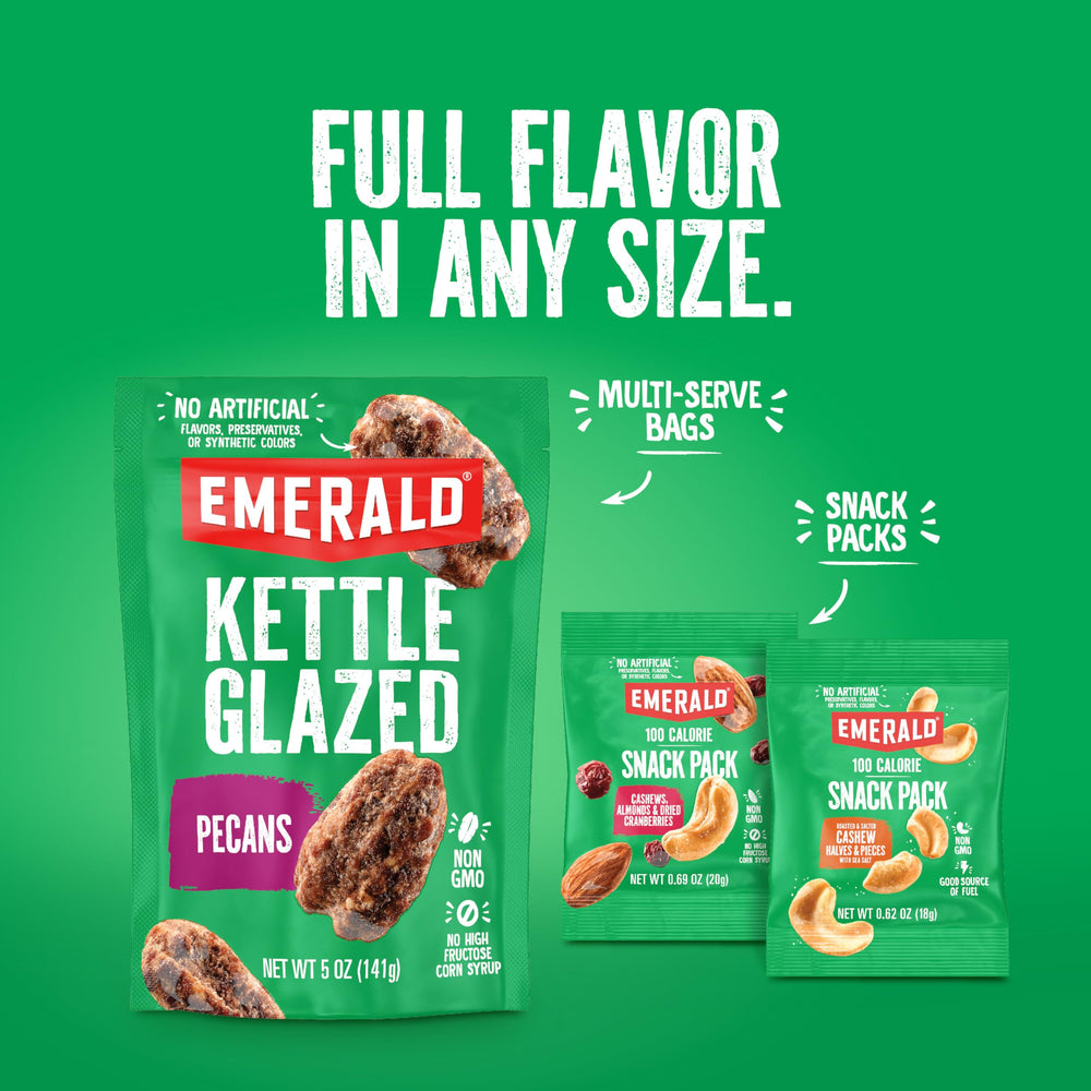 Emerald Nuts compact snack pack for busy days.