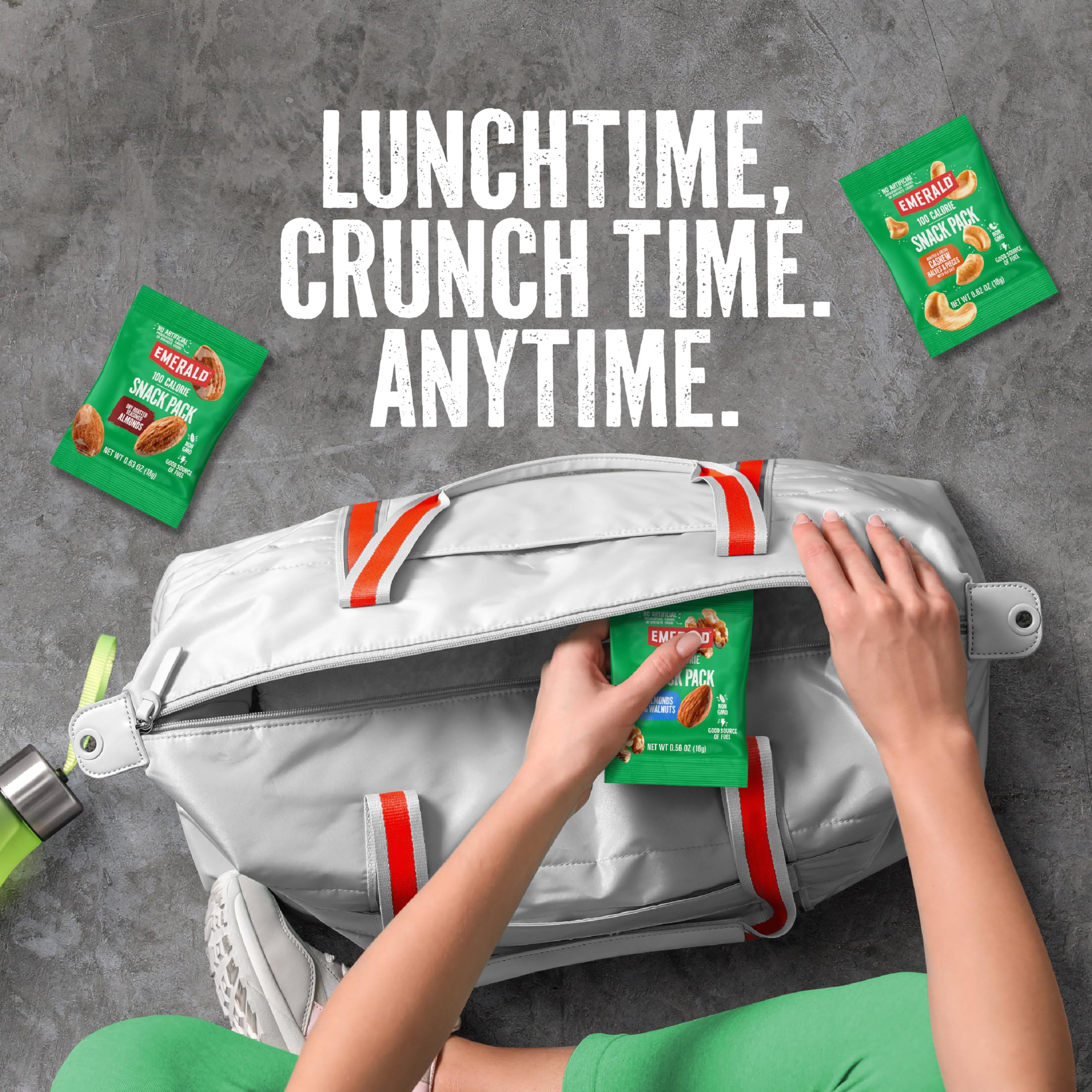 Emerald No artificial preservatives or flavors label on colorful packaging.