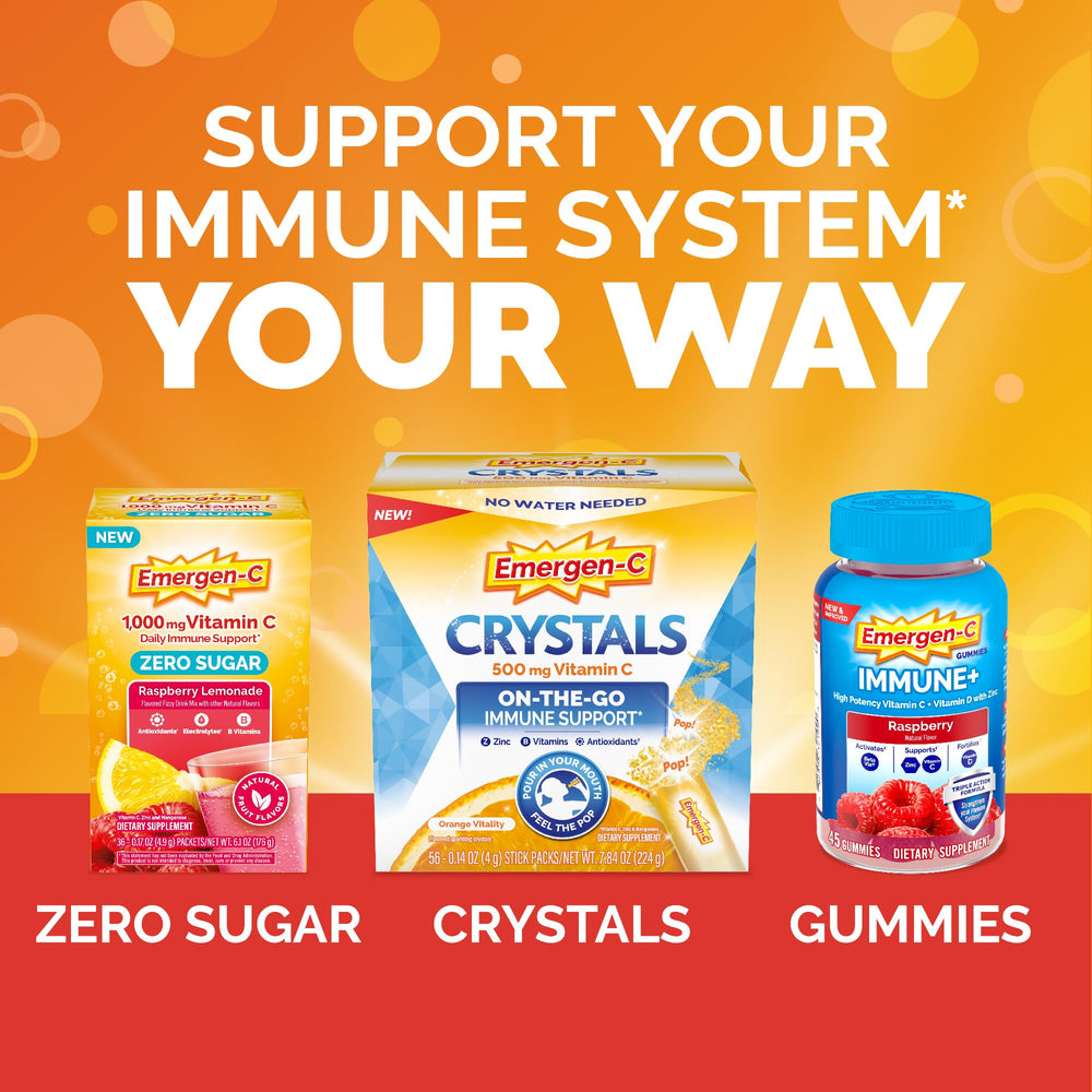 Natural vitamins and minerals in Emergen-C with zinc and manganese