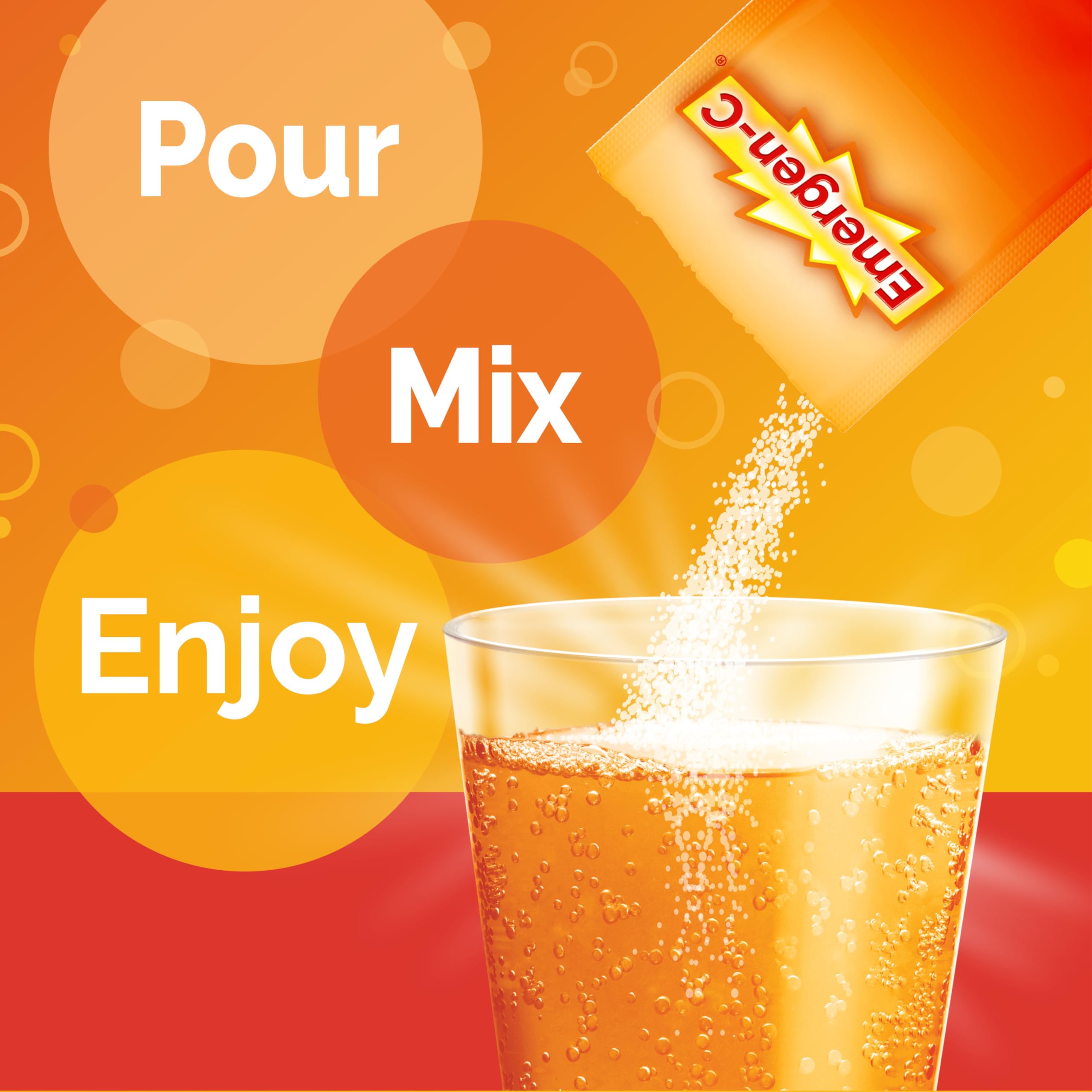 Emergen-C with B vitamins and electrolytes for energy and hydration.