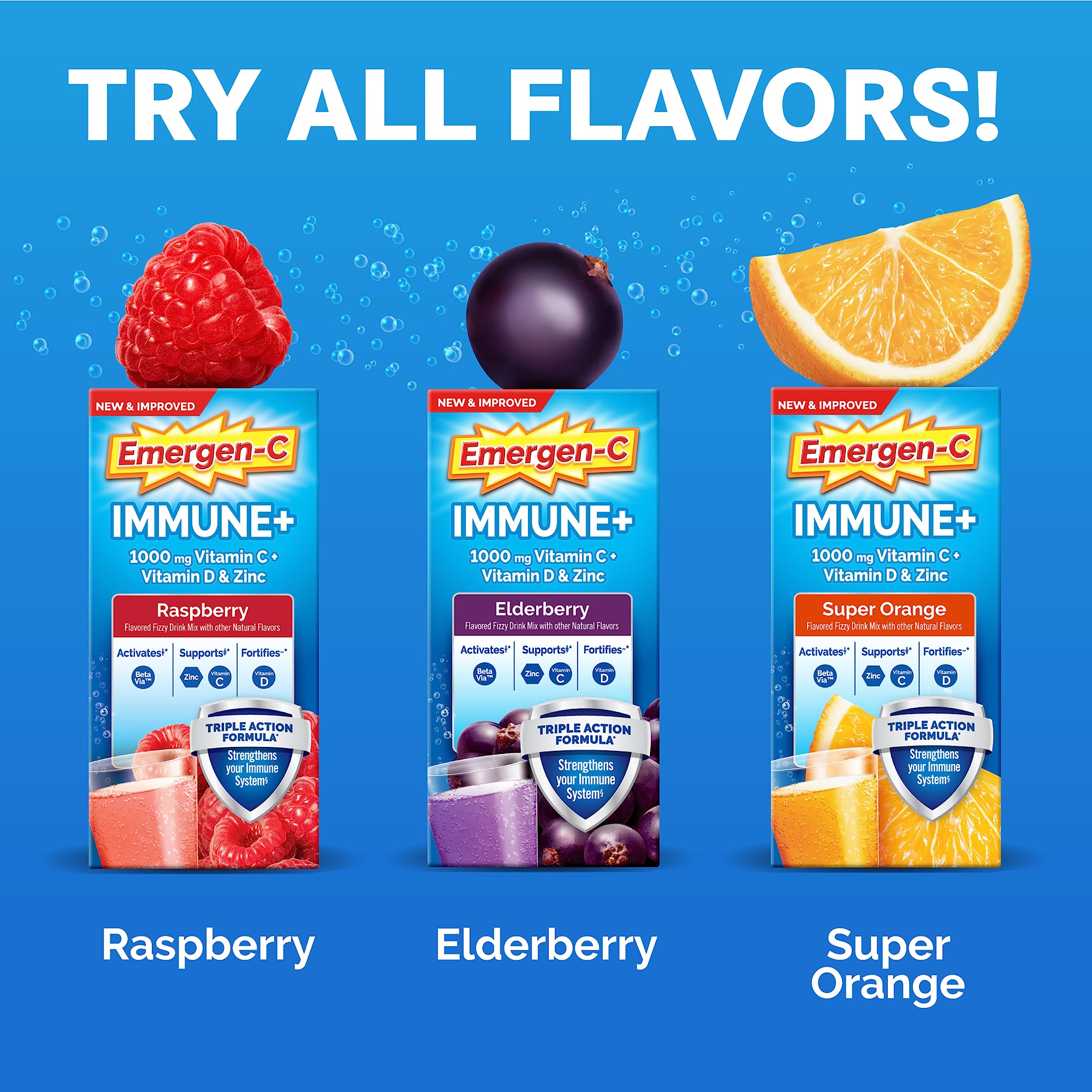 Emergen-C B vitamins energy boost icon beside packets