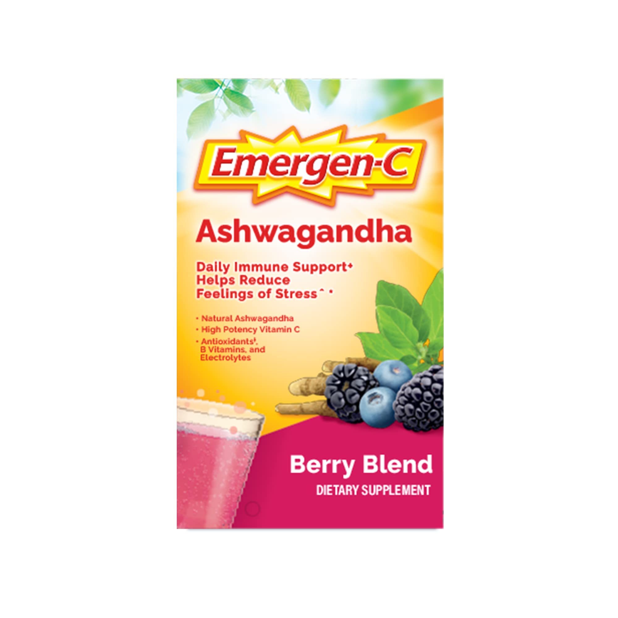 Emergen-C berry blend packet for daily vitamin C support with refreshing flavor.