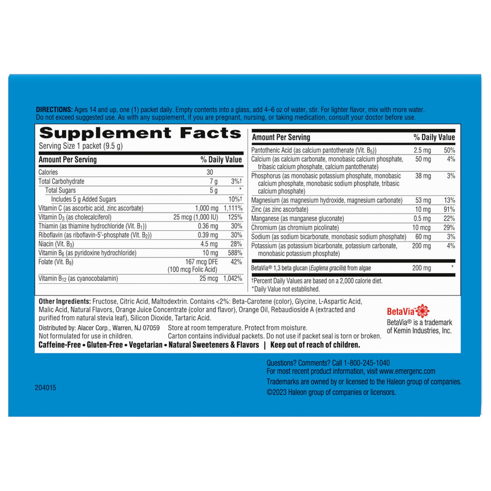 Emergen-C BetaVia activation graphic highlighting brand