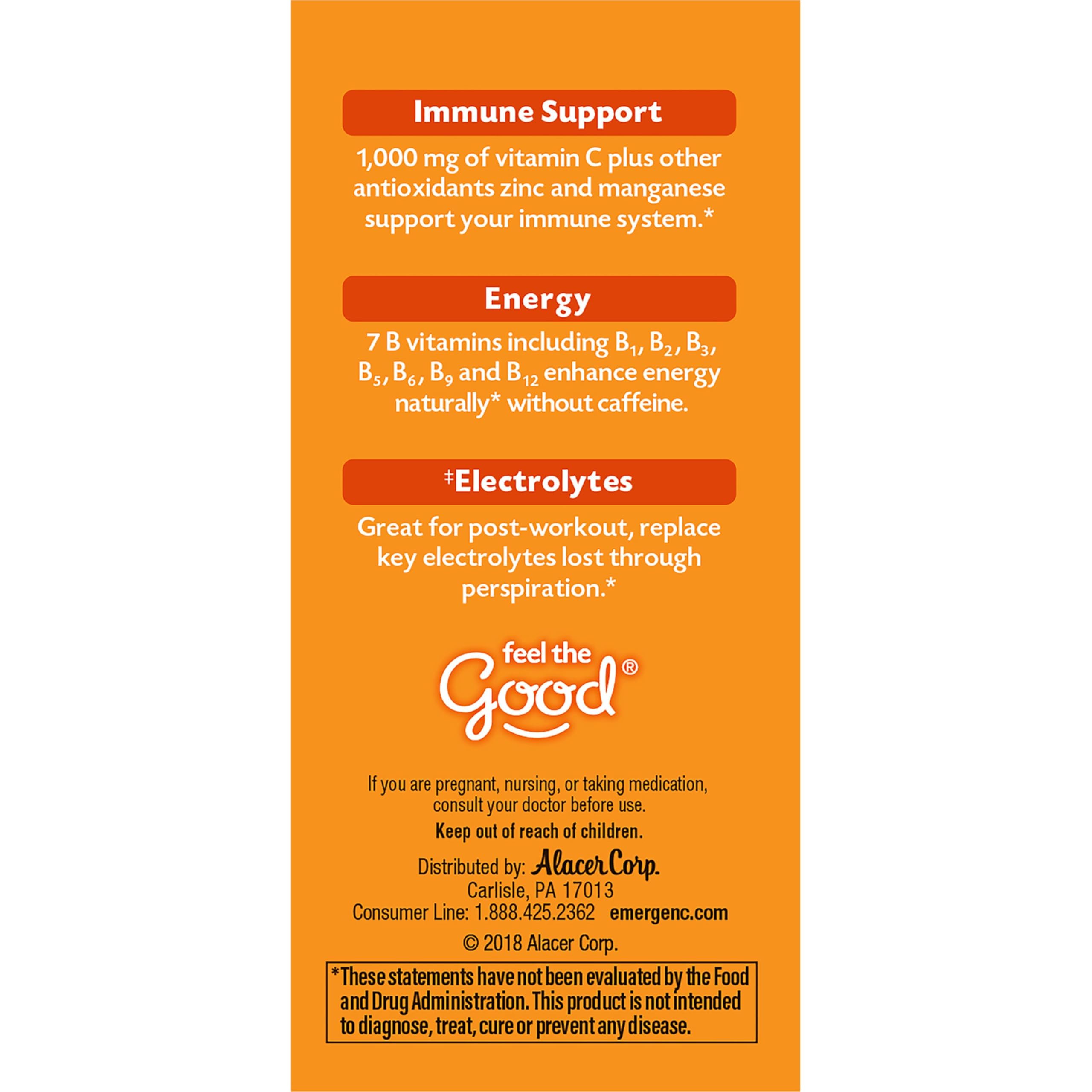 Emergen-C daily immune-support packets arranged for quick on-the-go use