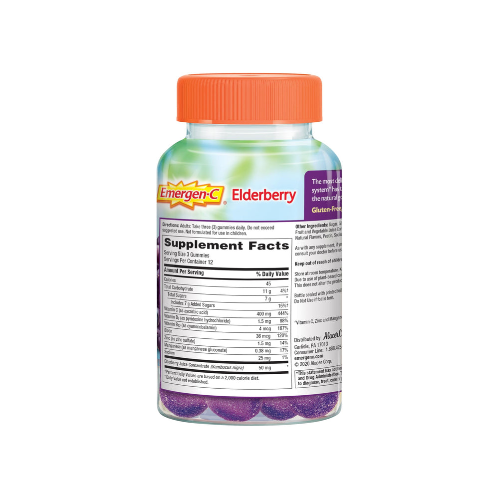Vegetarian-friendly badge on Emergen-C Elderberry Gummies