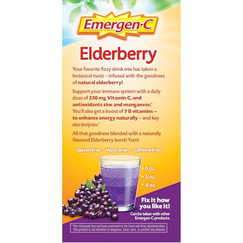 Emergen-C Elderberry package on display with clean design.