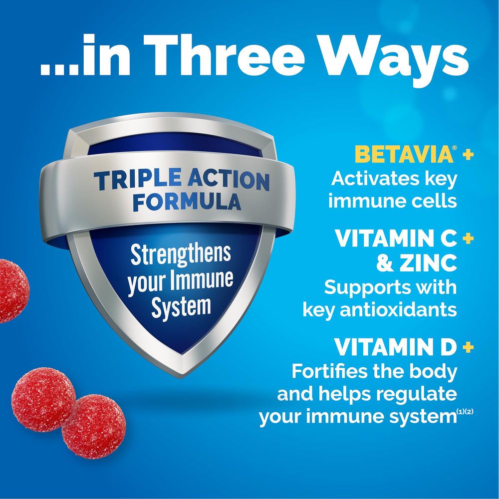45-count bottle of Emergen-C Immune+ Gummies for convenient daily use.