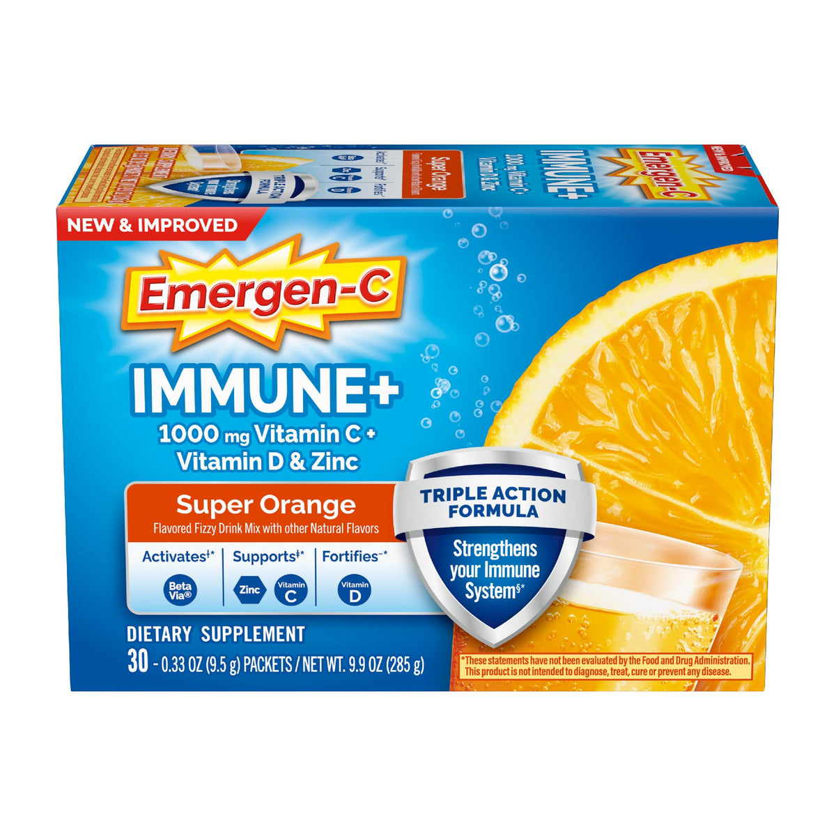 Emergen-C Immune+ box front for daily immune-aware routine