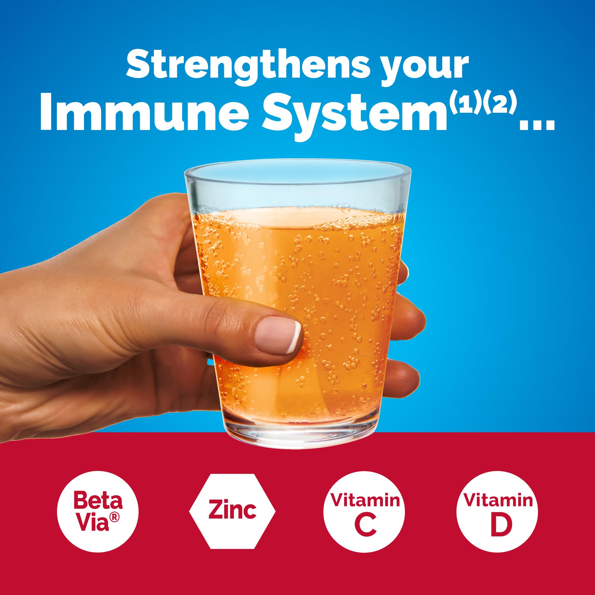 Emergen-C Immune+ packets lined up for quick daily use