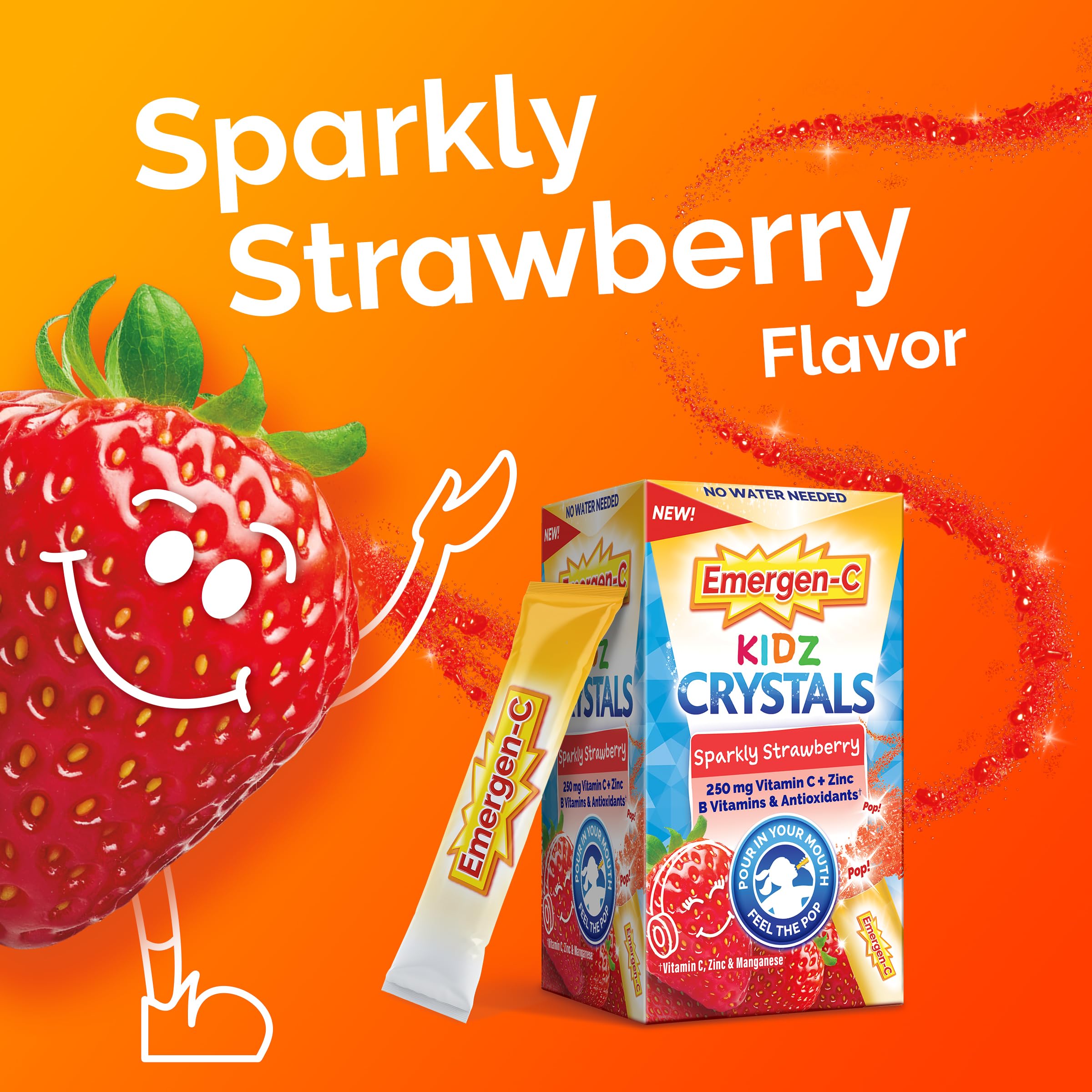 Emergen-C Kidz Crystals 250 mg vitamin C per stick for daily support