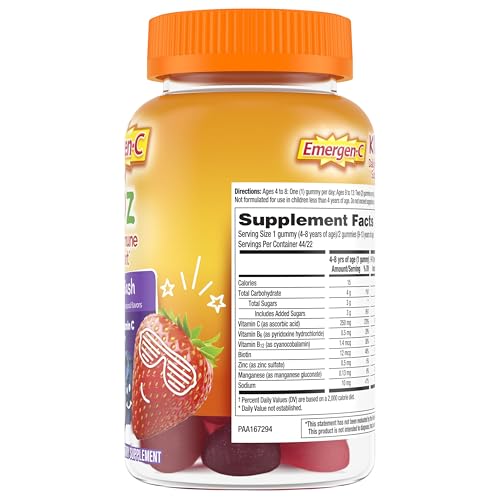 Emergen-C Kidz gummies with bright colors signaling immunity benefits