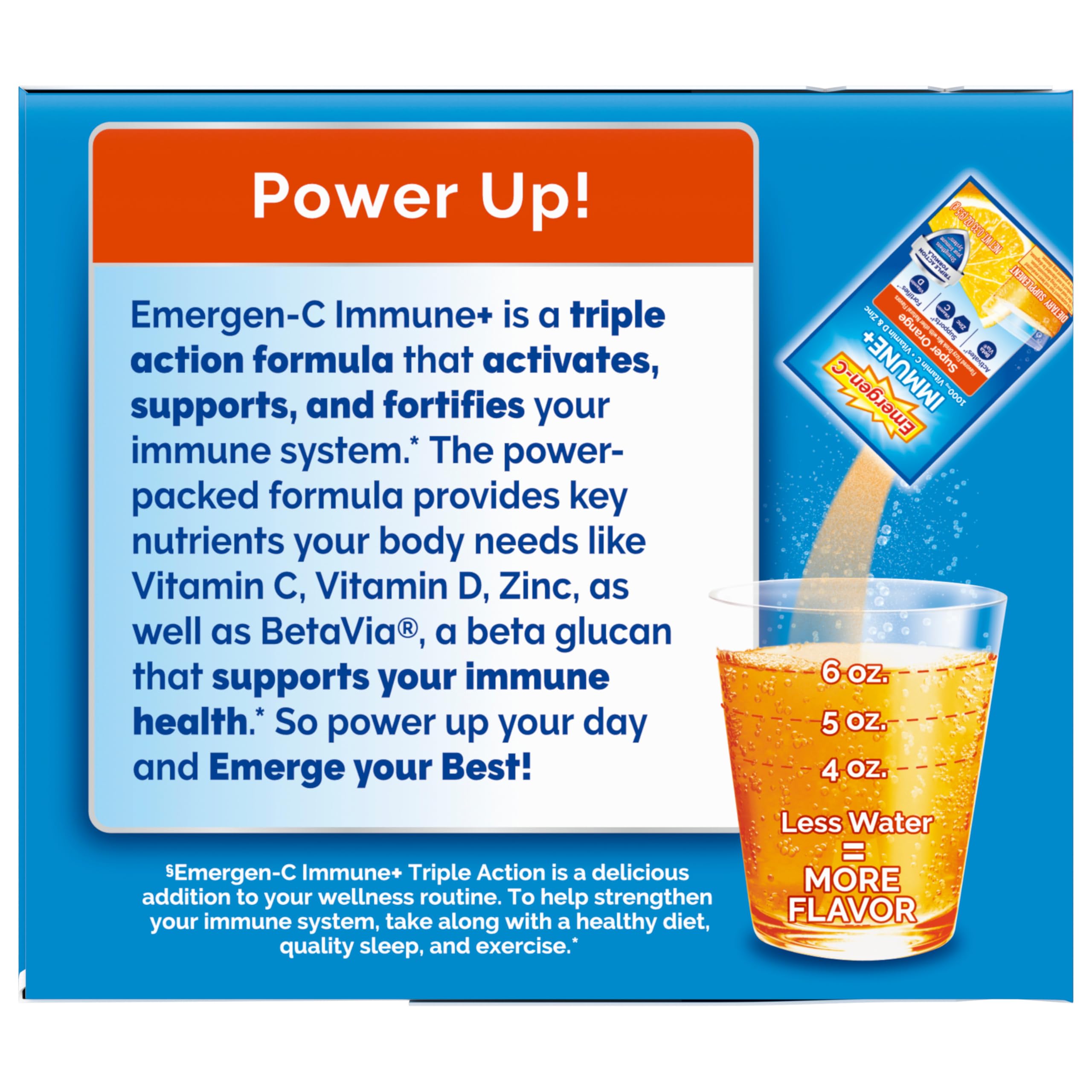 Emergen-C powder dissolving in water in a glass