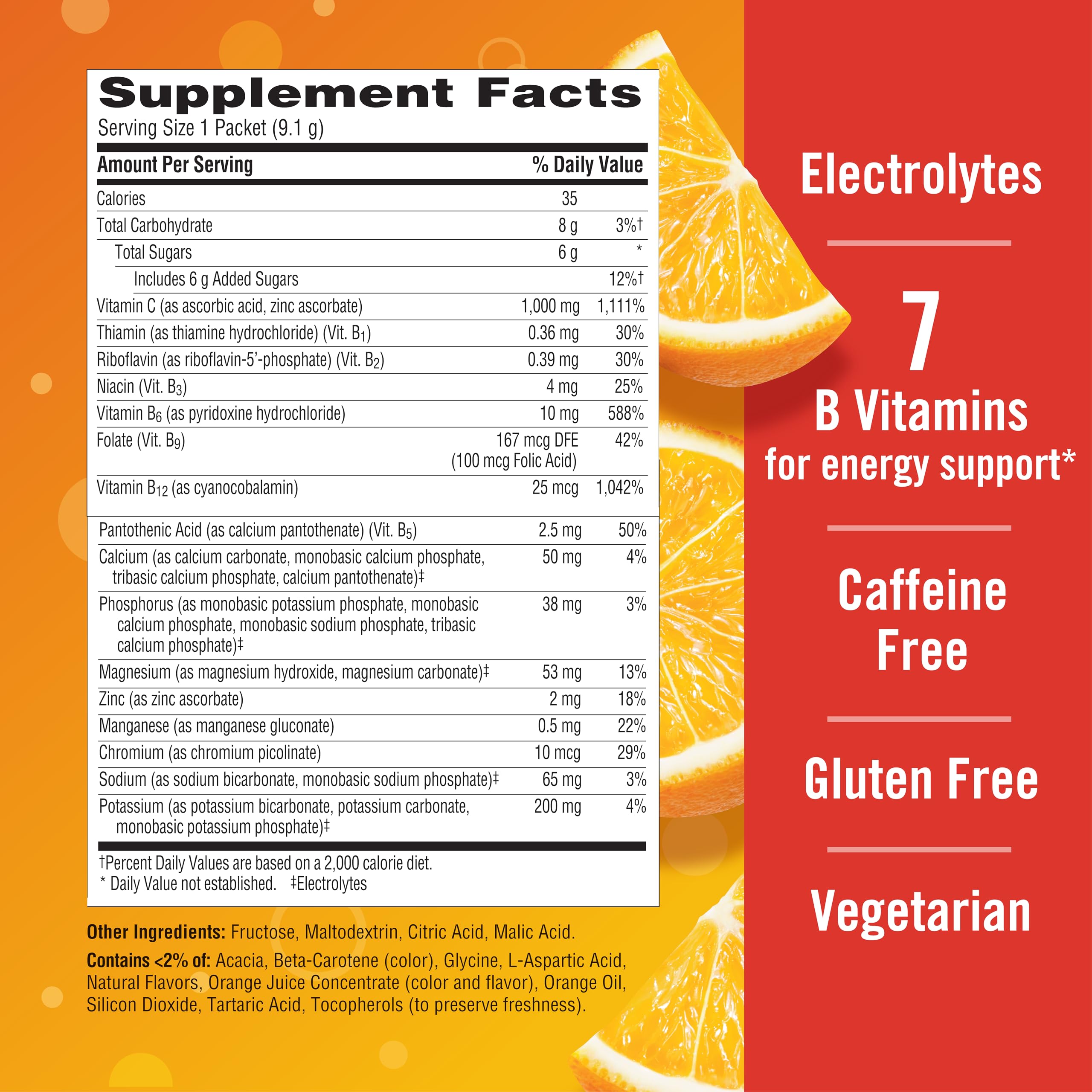 Emergen-C Super Orange in hand suggests on the go routine.