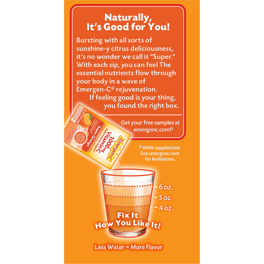 Emergen-C travel-friendly single-serve packets ideal for busy days