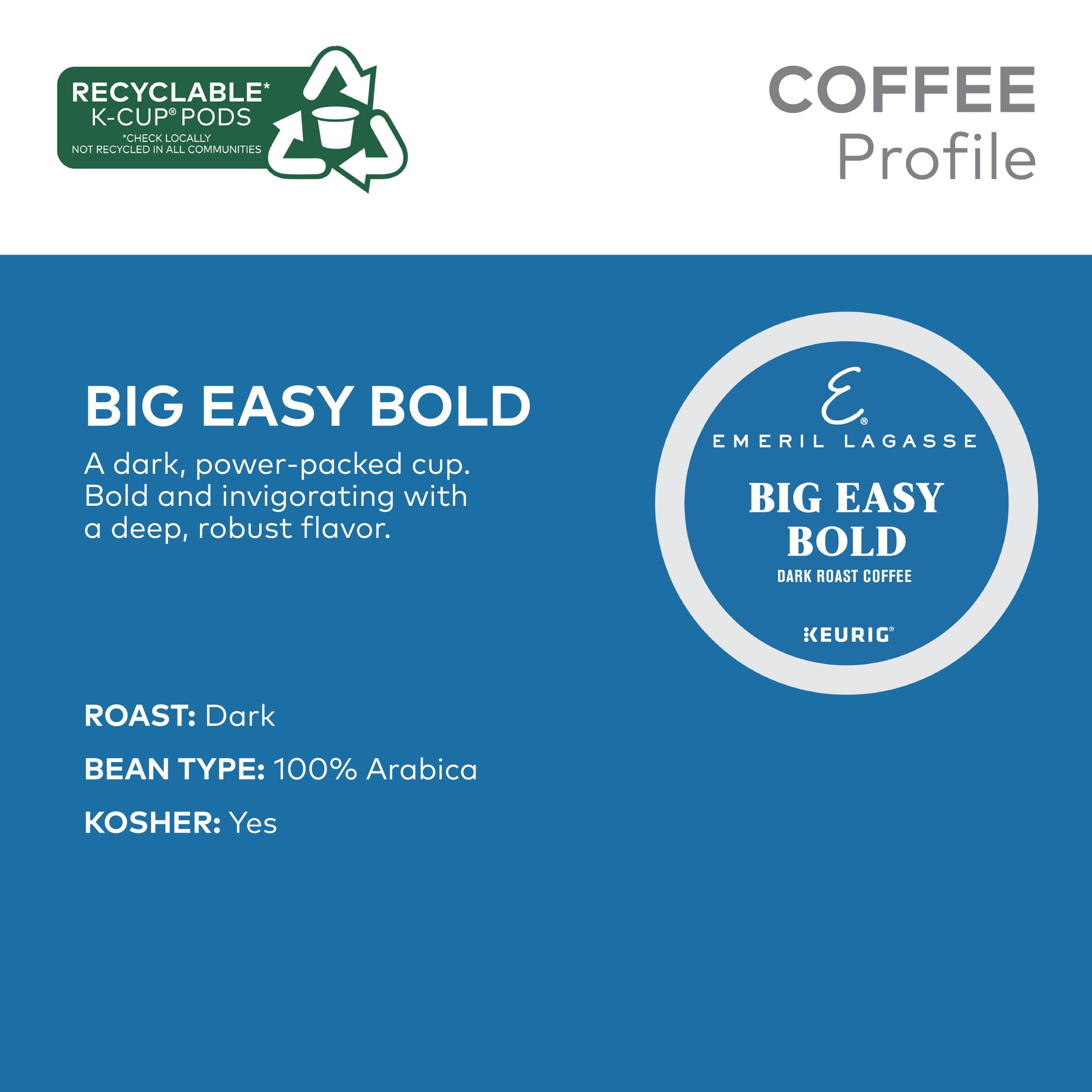 Steaming cup of Emeril Lagasse Big Easy Bold with rich aroma