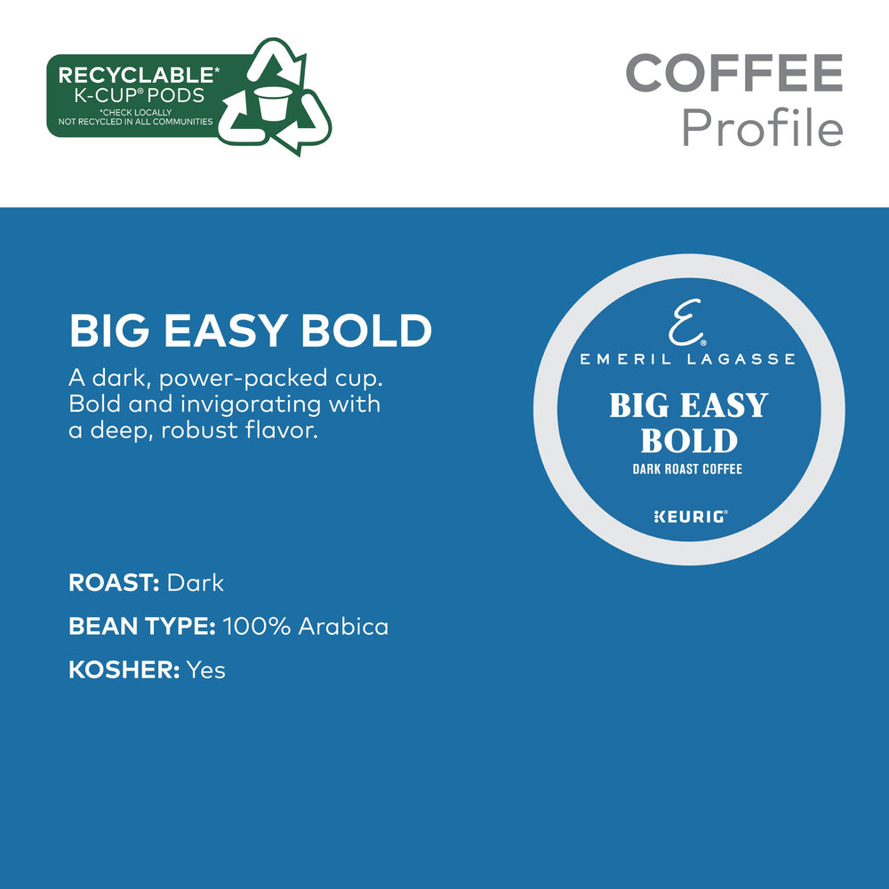 Steaming cup of Emeril Lagasse Big Easy Bold with rich aroma