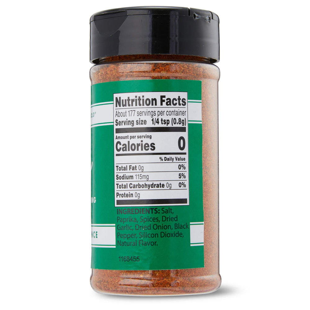 Emeril Lagasse Cajun seasoning jar close-up emphasizes savory roasting