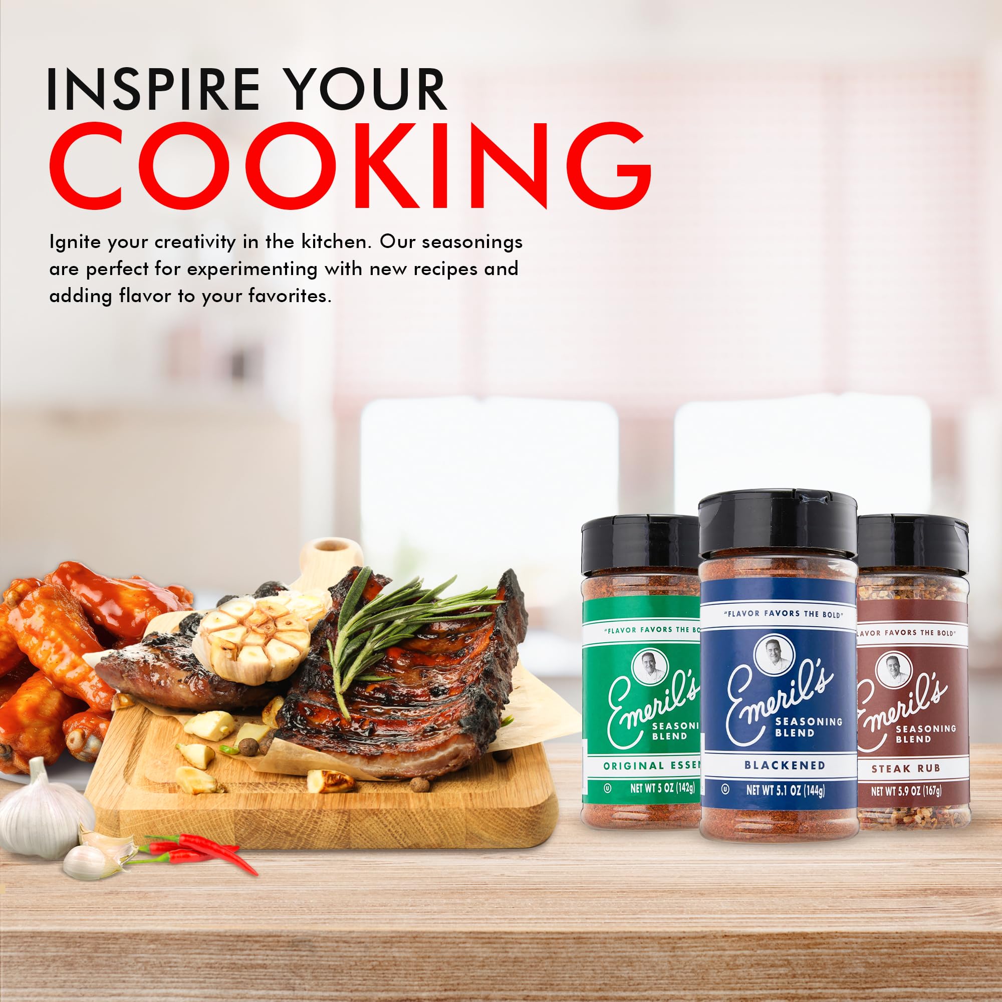 Emeril Lagasse seasoning collection box open invites recipe inspiration