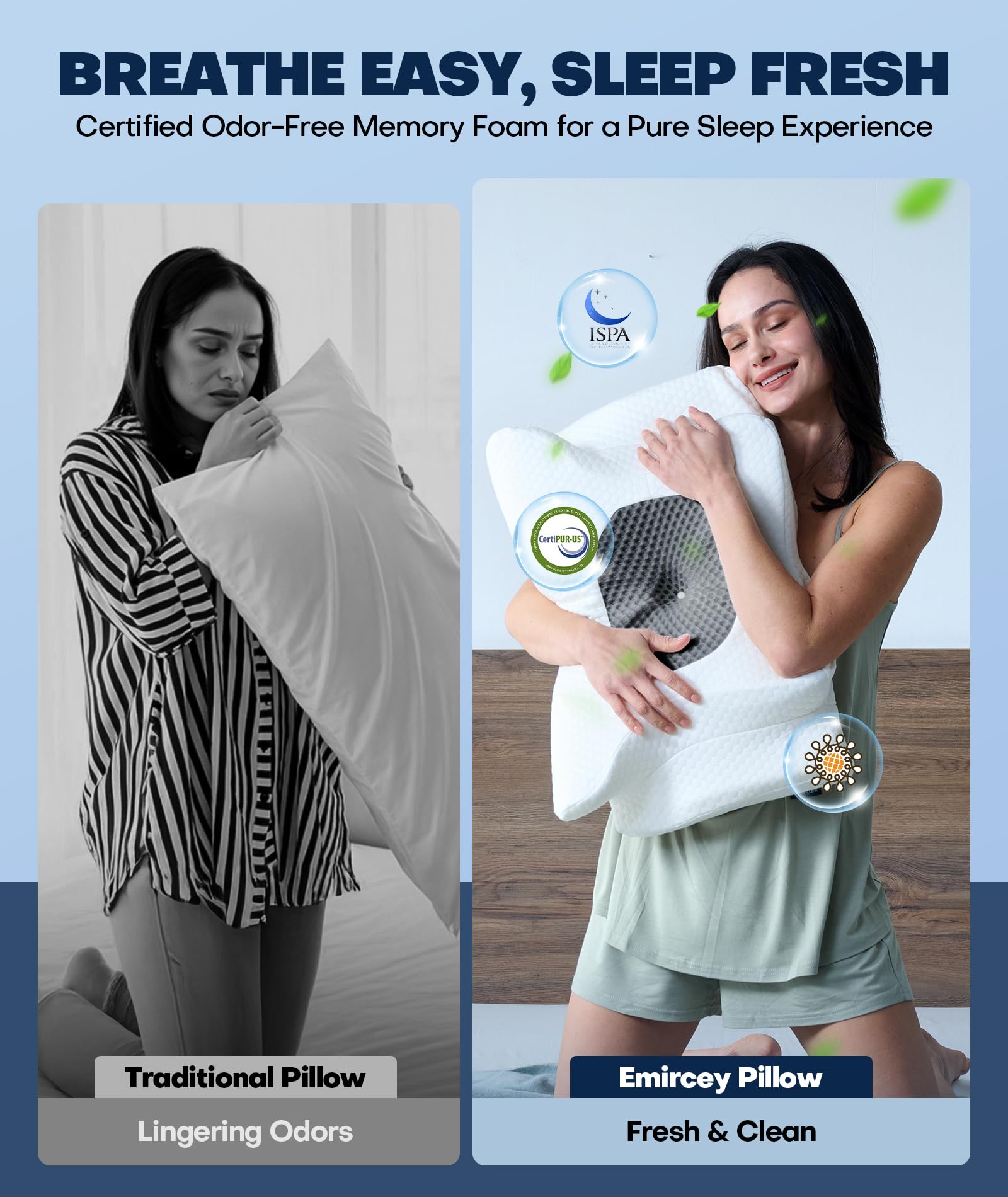 Emircey Sleep Pillow bio-based outer cover close-up