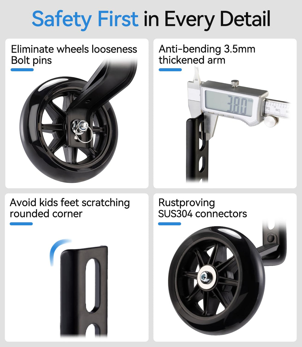 EMPATHECH bright flash wheels boost visibility in low light.