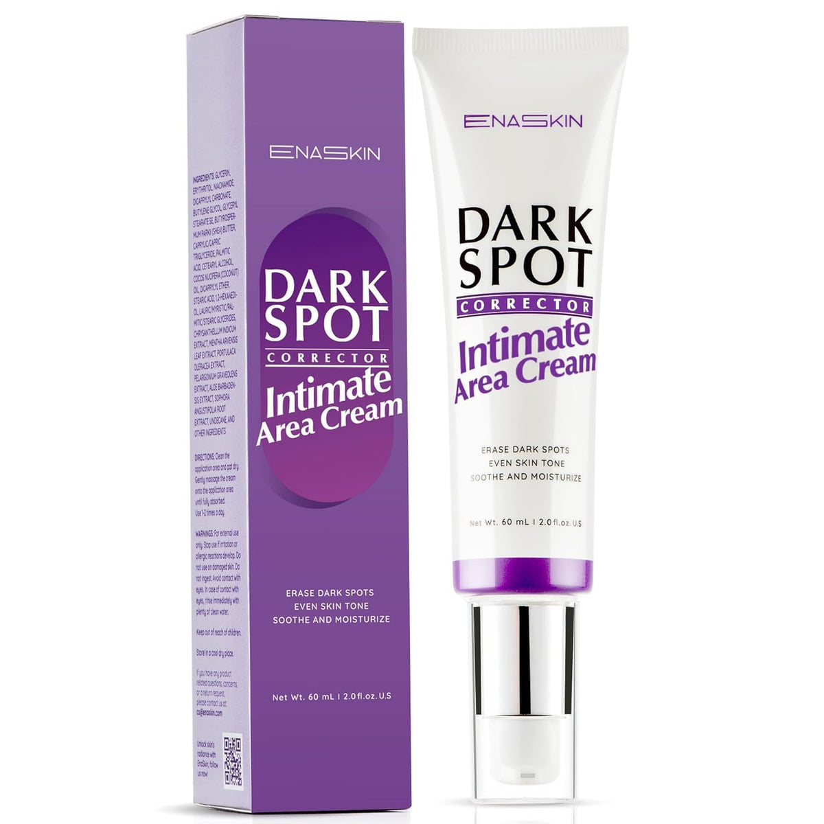 EnaSkin Dark Spot Remover bottle highlights the potent formula for even skin tone.