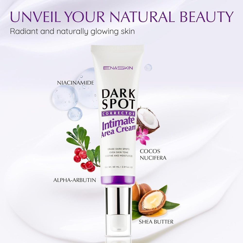 EnaSkin Dark Spot Remover cream texture close-up suggests smooth, even application.