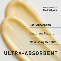 Closeup texture of Enaskin Naturals cream showing rich, fast-absorbing formula.