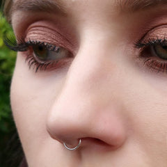 EnCharmed clip-on nose ring showing 6mm inner diameter for a subtle fit.