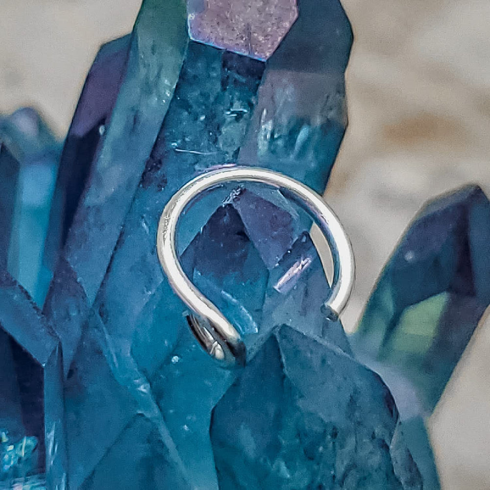 EnCharmed clip-on nose ring with 8mm outer diameter for noticeable, comfortable wear.
