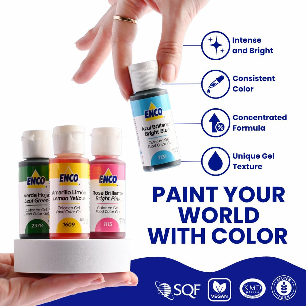 ENCO 9 Basic Bright Pink gel color for modern cake designs