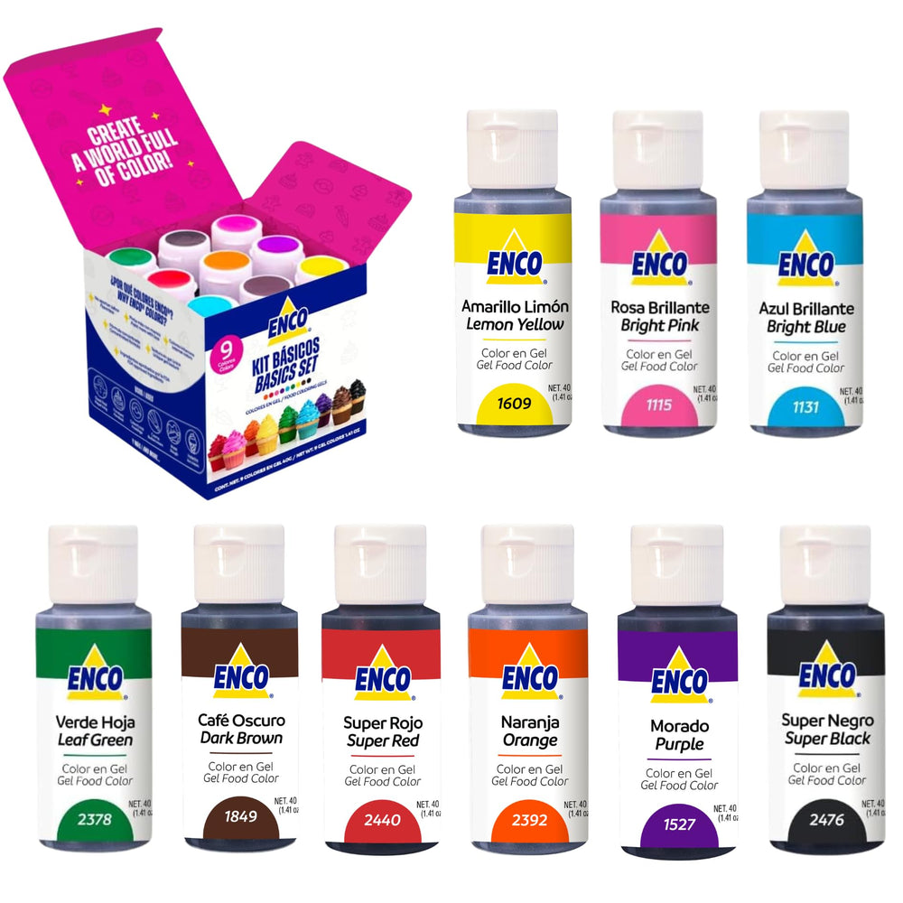 ENCO 9 Basic Lemon Yellow gel color for vibrant frostings and batters